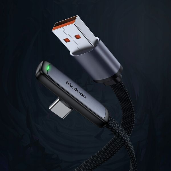 MCDODO KABEL USB-C KĄTOWY SZYBKIE ŁADOWANIE USB TYP C 6A 100W CZARNY 1M zdjęcie 8
