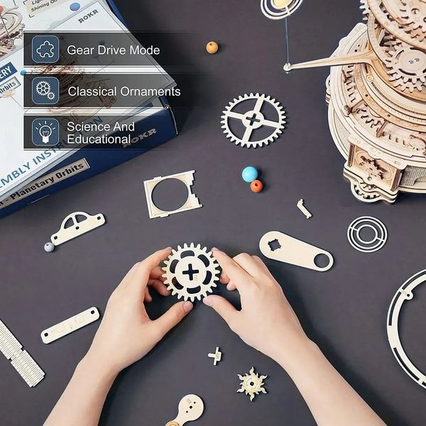 Robotime Drewniane Puzzle Model 3D Planetarium zdjęcie 16