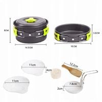 ZESTAW NACZYŃ ZEWNĘTRZNYCH ZESTAW DO PRZYPRAW KEMPINGOWYCH ZASTAWA OBIADOWA