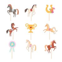 Pikery do babeczek Urocze Koniki, 9 szt.