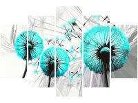 100CM 150CM OBRAZ 5 ELEM DMUCHAWCE TURKUSIE ŚCIENNY