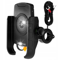Uchwyt na telefon MOTOCYKLOWY ładowarka USB-C PD 20W Qi 15W