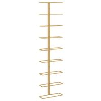 Uchwyt ścienny na 9 butelek wina, złoty, żelazny