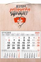 KALENDARZ wiszący 2025 jednodzielny DREWNIANY prezent dla pielęgniarki