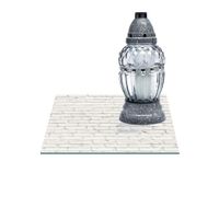 SZKLANA PODSTAWKA POD ZNICZE Z DEDYKACJĄ 30x30cm Cegły 349f