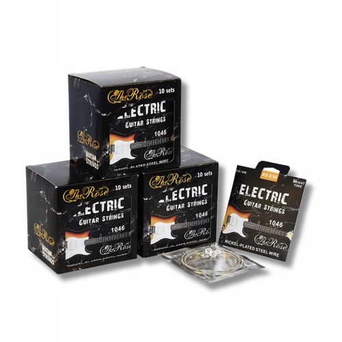 PROFESJONALNE STRUNY DO GITARY ELEKTRYCZNEJ NIKLOWANE THE ROSE RX-E50 na Arena.pl