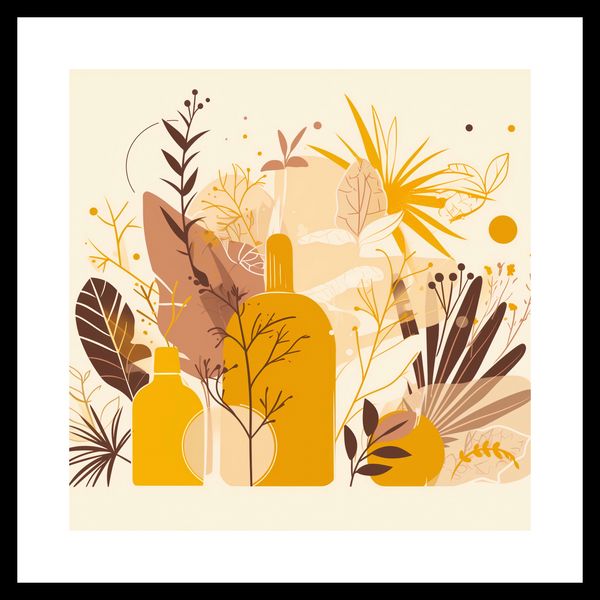 Plakat 40x40cm Złote Rośliny zdjęcie 3