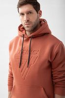 Brązowa męska bluza z kapturem BASIC HOODIE 150 T BROWN rozmiar S