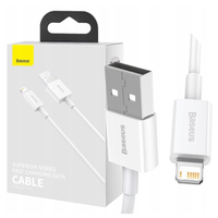baseus superior kabel usb - lightning 2,4a 2 m biały (calys-c02)