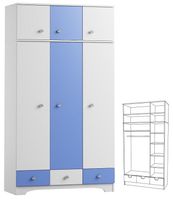 duża szafa pokój dziecka dziecięcy nadstawka półki szuflady CLOUDS N10+N