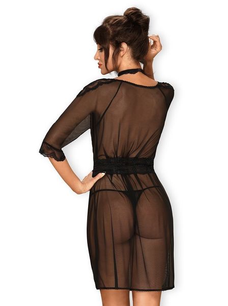Czarny Peniuar i Koronkowy Choker - Obsessive Lucita S/M zdjęcie 2