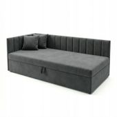 Łóżko z materacem SILEO 100/180 Tapczan jednoosobowy - szare