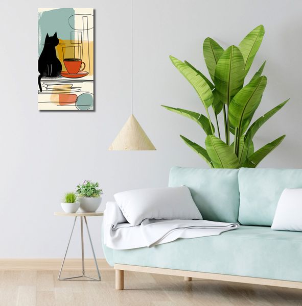 Obraz 30x60cm Kot i Kawa zdjęcie 2