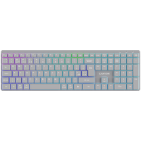 CANYON Klawiatura HKB-W11 UK/US RGB Dwa Tryby Bezprzewodowa Szara