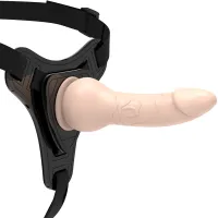 fetish submissive uprząż silikonowa z elementem anatomicznym 16cm czarna