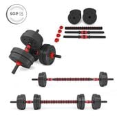 Hantle regulowane, sztanga 2w1 SGP15 HMS 15 kg