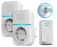 Bezprzewodowy Dzwonek Do Drzwi Kinetyczny Z Gniazdkiem Wodoodporny Ip65 400