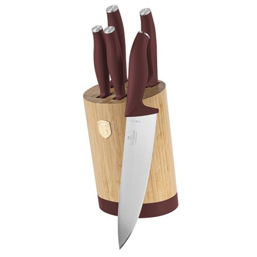 zestaw noży berlinger haus bh-2754 leonardo w bloku bambusowym na Arena.pl