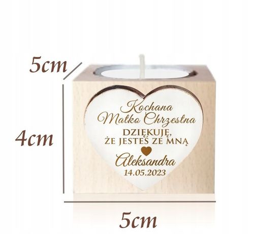 Podziękowanie dla Rodziców Chrzestnych na Komunię Chrzest świecznik na Arena.pl