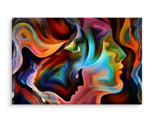 Obraz Canvas Twarze Abstrakcyjne Kolorowe 100cm x 70cm na Arena.pl