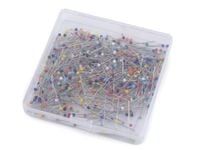 Szpilki ze szklaną główką długość 30 mm mix 500 szt 030098