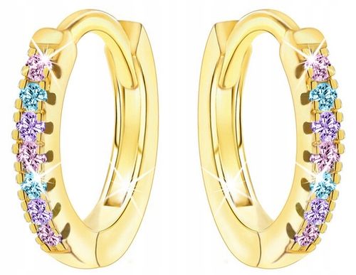 Srebrne kolczyki dla dzieci kółka pozłacane dla dziewczynki srebro 925 na Arena.pl