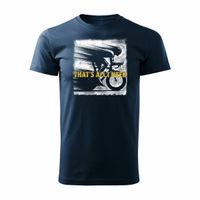 Koszulka z kolarzem kolarz kolarska dla rowerzysty z kolarką rowerem męska granatowa REGULAR L