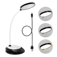 Lampka biurkowa 5W LED CZARNA Przenośna USB Regulacja Barw Bezprzewodowa