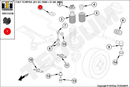 FIAT TEMPRA GUMA STABILIZATORA PRZEDNIEGO 159 na Arena.pl