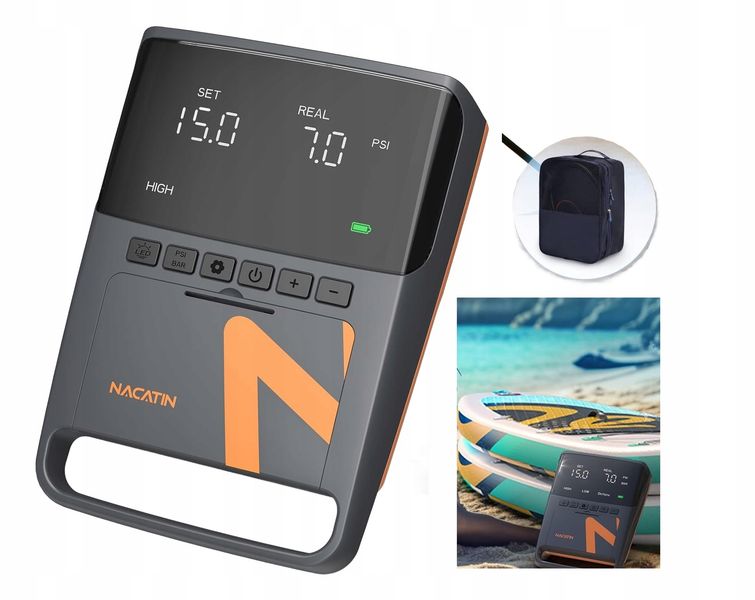 Pompka Elektryczna Do Deski Sup Pontonu Kajaku 16Psi 12V Lcd Do Pompowania zdjęcie 1