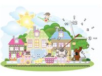 60CM 40CM ZEGAR OBRAZ CIUCHCIA ZWIERZAKAMI DRUK PŁÓTNO RAMA