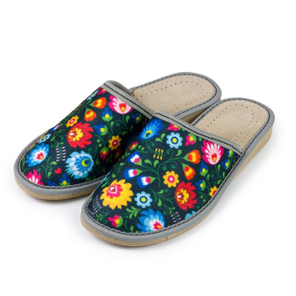 Góralskie kapcie damskie łowickie zdjęcie 1