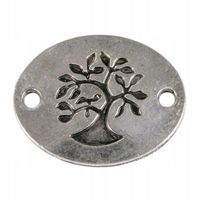 Zawieszka łącznik DRZEWO 17x22mm platyna 1szt.