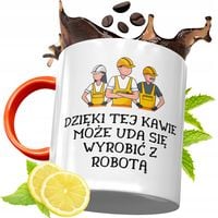 Kubek Pomarańczowy Dla Pracownika Prezent Z Nadrukiem Ze Zdjęciem