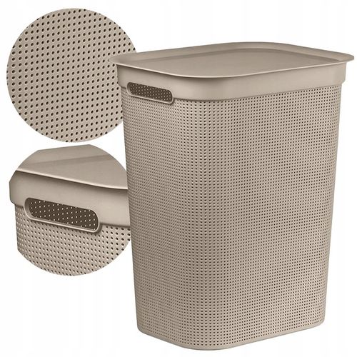 Kosz na pranie bieliznę pojemnik duży z pokrywą organizer Rotho BRISEN 50l na Arena.pl