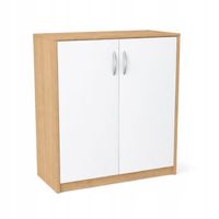 Komoda 2 Drzwi, 74cm, szafka, do salonu, Dąb sonoma/Biały