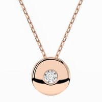 naszyjnik z różowego srebra 925 z diamentem (brylantem) 0,04 ct lab