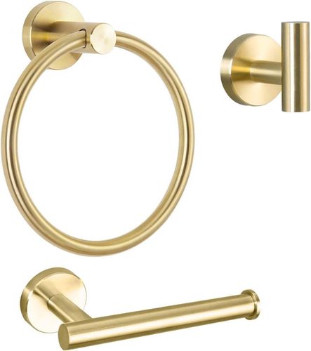 Zestaw łazienkowy wieszak haczyk uchwyt złoty 3szt na Arena.pl