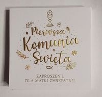 zaproszenia 10szt KOMUNIA ŚWIĘTA DLA MATKI CHRZESTNEJ NR013