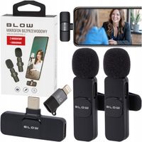 2x MIKROFON ODBIORNIK BEZPRZEWODOWY KRAWATOWY ADAPTER USB-C DO LIGHTNING