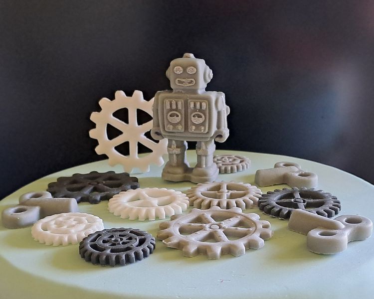 Zestaw na tort Robot + koła zębate zdjęcie 3