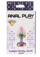 aluminiowy korek analny z tęczowym klejnotem twilight toyjoy mały 7 cm