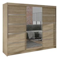 Szafa przesuwna 200 cm z lustrem półkami  DANO VI GARDEROBA POJEMNA