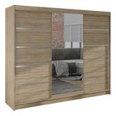 Szafa przesuwna 200 cm z lustrem półkami  DANO VI GARDEROBA POJEMNA