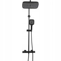 Bateria prysznicowa z termostatem i deszczownicą czarna kolumna zestaw YOKA