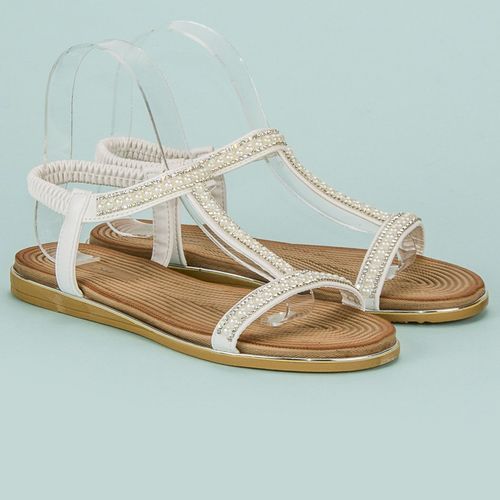 Białe sandały płaskie r.41 na Arena.pl