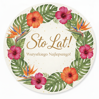 Opłatek na tort Okazjonalny Kwiaty Ramka Tekst Gratis Urodziny 18 30 40 50