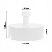 Stojak Podstawa Parasol Ogrodowy Okrągły Biały