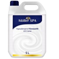 NIEMIECKIE Kremowe Mydło w płynie z kremem 5 Litrów Möller SPA Hipoalergiczne NATURALNE Kremowe Mydło 5L Germany mydło z kremem Alergia Liquid Soap with Cream Liquid Flüssigseife mit Creme Мило рідке з кремом