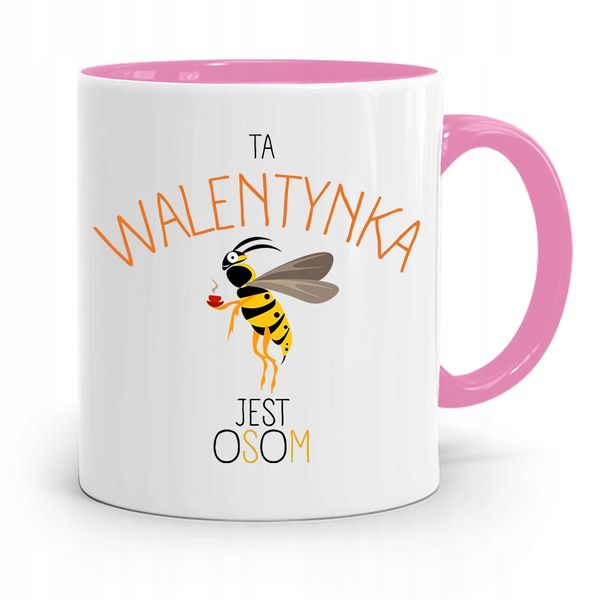 Kubek Różowy Na Walentynki Ta Walentynka Jest Osom Z Nadrukiem Ze Zdjęciem zdjęcie 1